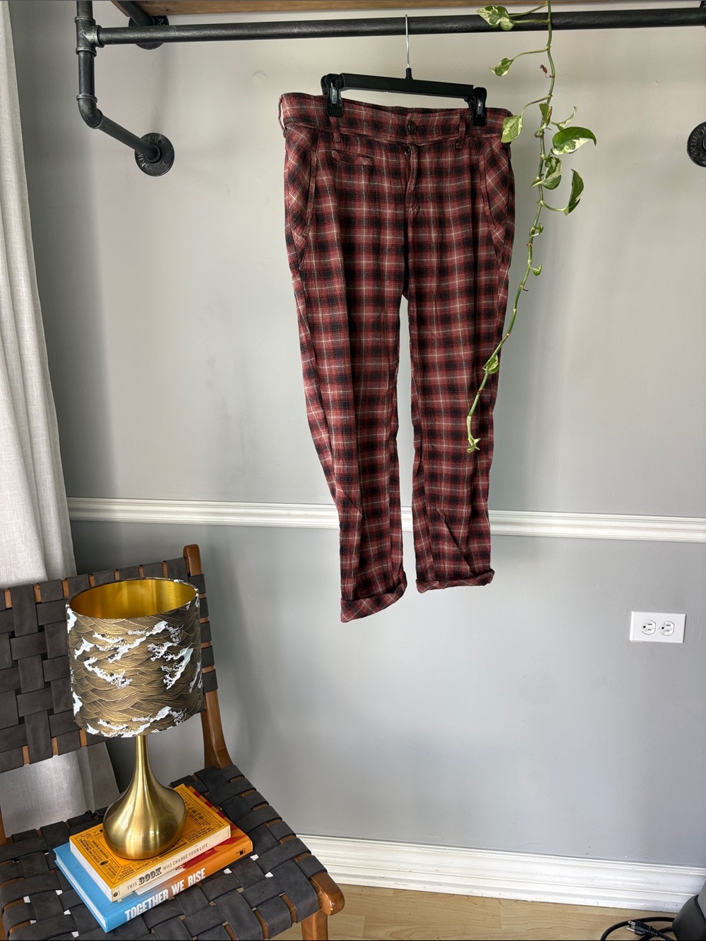 EUC vintage Free People Y2K slouchy plaid pants! Adorable!